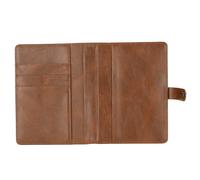 Portapasaportes con cubierta AirTag integrada, diseño minimalista, cartera delgada para viajes seguros y organizador de documentos.