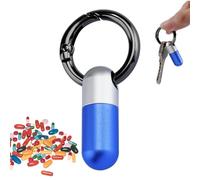 Portapastillas - Botella medicinal | Estuche impermeable para píldoras con llavero, recipiente portátil de aleación de titanio para ancianos, bolsa de viaje diaria, pastillero compacto