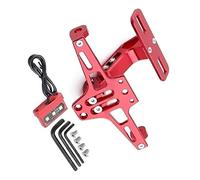 Portaplacas de Motocicleta Soporte para Matrícula De Motocicleta, Luz Trasera para para CFMOTO 250SR NK250 150 400 650GT MT 700CLX(Rosso)