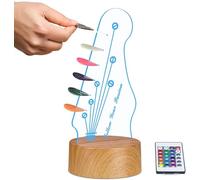 Portapúas/Soporte Luminoso-Light Up Guitar Pick Holder,Lámpara Led De 16 Colores En Acrílico,Con Forma De Clavijero De Guitarra Eléctrica,Para Almacenar Y Exhibir,Regalo De Accesorios De Guitarra