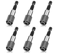 Portapuntas magnético, 6 unidades, cambio rápido, soporte de puntas con imán de 1/4 pulgadas (60 mm), soporte magnético ideal para taladro, destornillador, tornillo roscado de Makita, Metabo, Bosch