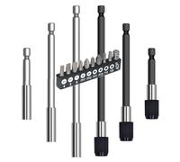 Portapuntas magnético para destornillador inalámbrico, 1/4 bits, juego de extensión, soporte magnético para puntas largas, extensión de broca, soporte de brocas, conexiones de extensión