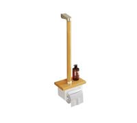 Portarollo de papel higiénico con barra de seguridad - Estante impermeable - Manija de asistencia for ancianos y discapacitados - Montaje en pared con caja organizadora(A)