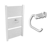 Portarollos/Clip Soporte Papel Higienico Blanco para Radiador Toallero Electrico