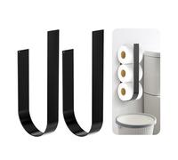 Portarollos Papel Higienico, 2 Piezas Toilet Paper Holder para 3Rollos,Almacenaje Papel Higienico, Portarrollos Papel Higienico Negro,Portarollos Papel Higienico Adhesivo, Accesorios Baño Sin Taladro