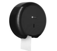 Portarollos Papel Higiénico Industrial Rollos Blancoplata de 220mm, Mandril de 45mm 100% plástico Reciclado, Incluye Llave de Seguridad Fácil Instalación Color Negro