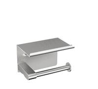 Portarollos Soporte Autoadhesivo for Papel higiénico con Estante, de Acero Inoxidable, for Montaje en Pared. Ideal for Accesorios baño(Silver)