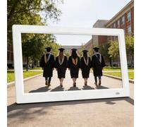 Portarretratos Digital con Mando - Pantalla IPS HD, USB/SD, Reproduce Video/Música/Fotos, Calendario/Reloj, Sensor De Movimiento, Memoria De Apagado, Montaje En Pared(White,32in)