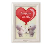 Portarretratos Dispensador de Dulces | Decoración Navideña de Corazón para el Hogar con Pomito | Marco De Fotos De Animales Decoraciones De Exhibición - Para Fiesta de Cumpleaños Mesa Salón Dormitorio