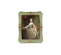 Portarretratos pequeño vintage de 2.5 x 3.5 pulgadas, mini marco de fotos antiguo adornado, exhibición de mesa y decoración del hogar, galería de fotos antigua, art deco, verde con dorado SYLVIA'S