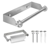 Portarrollos Cocina Papel Pared en Acero Inoxidable, Porta Rollos de Papel Higienico, Soporte para Colgador Papel Cocina y Baño para Guardar Film plástico o Toallas- Plateado, 28CM