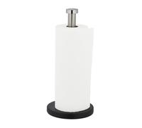 Relaxdays Portarrollos Cocina Vertical, Acero Inoxidable, Soporte Rollos Encimera, Sujetarrollos, 33x15 cm, Plata/Negro