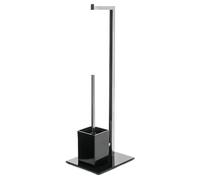 Portarrollos con escobilla Minimalista Negro de Metal para Cuarto de baño Basic - LOLAhome
