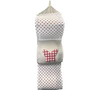 Portarrollos de 3 rollos con aspecto de lino, bordado, estilo shabby chic con mariposas