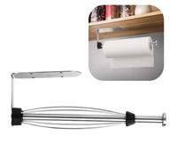 Portarrollos de cocina con efecto amortiguador, soporte de papel con una mano, soporte para rollos de cocina, sin agujeros, soporte para rollos de cocina de acero inoxidable para cocina y baño