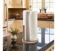 Portarrollos de cocina de madera natural - Sostenible y resistente - Portarrollos de papel para cocina y mesa - Diseño elegante y ecológico - Accesorio práctico para el hogar