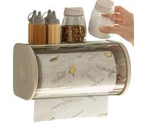 Portarrollos De Cocina - Estante De Pared De 26,2x14,5x14,5 Cm, Toallero De Papel, Caja De Rollos De Pañuelos | Bandeja Cubierta Para Servilletero, Contenedor Dispensador De Toallas Compacto, Uso Para