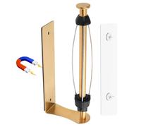 Portarrollos de cocina magnético con efecto amortiguador, manejo con una mano, autoadhesivo y sin taladrar, de aleación de aluminio, para cocina, frigorífico, horno, caravana y garaje (dorado)