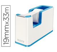 Portarrollos de escritorio Dual Plastic Wow de Leitz para cinta de 33 m azul metalizado