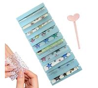 Portarrollos De Láminas | Estuche Pequeño Portátil con 10 Compartimentos | para Pegatinas Decorativas de Uñas - para Mujeres Estudiantes Novias Hogar Estudio Salón