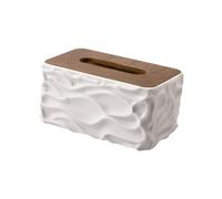 Portarrollos de Papel Caja de pañuelos, Cubierta, servilletero, dispensador Papel Creativo Rectangular Imprescindibles para el salón(White)