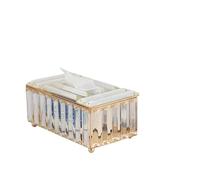 Portarrollos de Papel Cubierta de Caja pañuelos, Estante Papel, Accesorios Mesa Oficina, Soporte for Maleta, Bandeja for servilletas Imprescindibles para el salón(Gold)