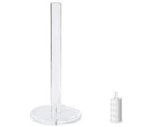 Portarrollos de Papel de Cocina - Dispensador de Sobremesa en Acrílico Transparente con Base Estable | Soporte para Toallas de Papel | Adecuado para Rollos de encimera estándar y Grandes