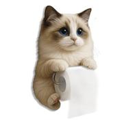 Portarrollos de papel de gato 3D divertido, portatoallas de papel higiénico decorativo lindo montaje en pared, almacenamiento de pared de papel higiénico para cuarto de baño, cocina, decoración, único