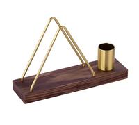 Portarrollos de papel de madera de haya y nogal, servilletero vertical for cafeterías y restaurantes, dispensador de sobremesa sencillo de metal y madera. Servilleteros(Walnut,20 * 5.5 * 13cm)