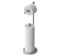 Portarrollos de papel higi nico de pie, de n quel cepillado, con espacio de almacenamiento para 5 rollos grandes.