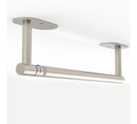 Portarrollos de papel higi nico Ruacq de n quel cepillado, autoadhesivo, con base redonda pivotante de doble poste, para debajo del gabinete, par