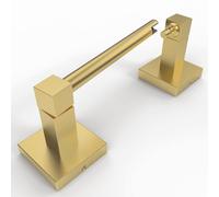 Portarrollos de papel higi nico Ruacq dorado con doble poste giratorio cuadrado, portarrollos, colgadores, soporte para papel higi nico dorado ce