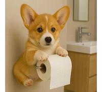 Portarrollos de papel higiénico con forma de perro, bonito portarrollos de pared con gatos 3D, inodoro decorativo con forma de animal Portarrollos, regalos únicos para los amantes de los perros (#H)