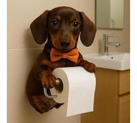 Portarrollos de papel higiénico con forma de perro, bonito soporte de pared con gatos 3D, inodoro decorativo con forma de animal Portarrollos, regalos únicos para los amantes de los perros (#D)