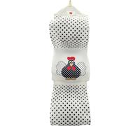 Portarrollos de papel higiénico de 3 rollos de tejido efecto lino bordado (SHABBY CHIC GALLO)