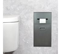 Portarrollos de Papel higiénico de Acero Inoxidable 304 para Pared con estantes, Armario Empotrado y Cubo de Basura - Armario de baño Slish (Gris, 19,8 cm de Ancho x 14 cm de Profundidad x 5