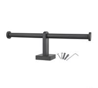 Portarrollos de papel higiénico de acero inoxidable para montaje en pared, organizador de papel de seda de doble anillo, soporte moderno con acabado cromado para el hogar, hotel (negro)