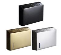 Portarrollos de papel higiénico de pared de acero inoxidable con cajón de gran capacidad, diseño sellado impermeable para baño y hotel, 26,5 x 21 x 8,5 cm