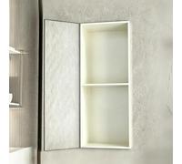 Portarrollos de Papel Higiénico Empotrado Nicho De Ducha De Acero Inoxidable, Nicho De Pared para Baño con Puerta, Armario De Almacenamiento De Pared(White,2tier)