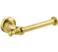 Portarrollos de Papel Higiénico Katezon de Pared - Portarrollos de Papel Higiénico Redondos Retro en Amarillo Dorado para Rollos Grandes, de Aluminio Premium para Baño y Aseo, Inoxidable (Dorado)