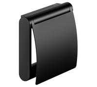 Portarrollos de papel higiénico Plan con tapa, giratorio, 14960370000, Color: Negro Mate