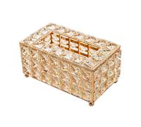 Portarrollos de Papel Servilletero Luz Creativa Caja de Pañuelos Lujo Papel Cristal Artificial Exquisito Imprescindibles para el salón(Gold)