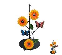 Portarrollos De Papel, Soporte para Toallas De Papel De Cocina, Organizador De Rollos De Papel, Pie Negro Portarrollos Papel- Mariposa Girasol de Hierro, Decoración Creativa para el Hogar
