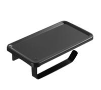 Portarrollos de Pared sin Taladro para Baño, Negro 19,5x10,5x5cm | Aluminio y Metal, Adhesivo Trasero, Diseño, para Hogar, Inquilinos y Organización Compacta