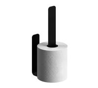 Portarrollos de Repuesto Relaxdays, Autoadhesivo, 2 Rollos, HBT: 22 x 3 x 6,5 cm, Soporte de Papel sin perforar, Negro