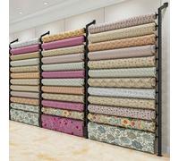 Portarrollos de tela comercial con barra ajustable para colgar, amplio estante de almacenamiento para carretes de vinilo y manteles, solución que ahorra espacio