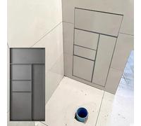 Portarrollos Empotrable Nicho Pared Oculto, Papelera y Portarrollos Ocultos para Baño, con Revestimiento para Azulejos, Nicho de Pared Empotrado Sobre el Inodoro, Portaescobillas Empotrado.(Gray)