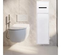 Portarrollos Empotrable Portaescobillas de Inodoro Empotrado en Acabado Dorado con Dispensador de Papel, Nicho Empotrado para Pared de Ducha (para Paneles de Yeso) / Organización del Hogar(White)