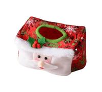 Portarrollos Funda for Caja de pañuelos navideña, Soporte Rectangular, Protector Papel muñeco Nieve Artículos para el hogar(Red)