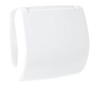 Portarrollos papel higiénico (Con tapa, Blanco, Polipropileno)